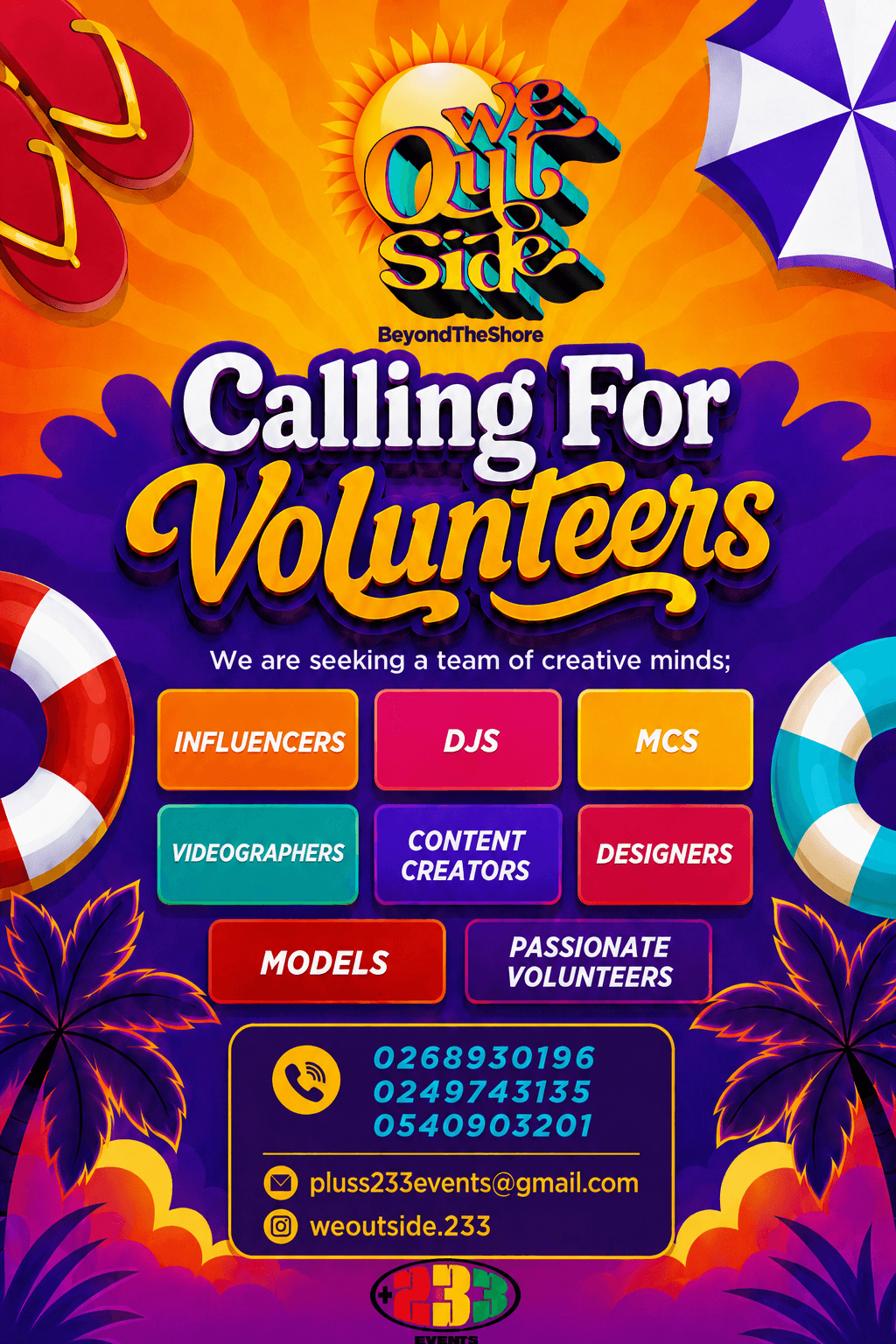 We Outside call for volunteers and creative team members
